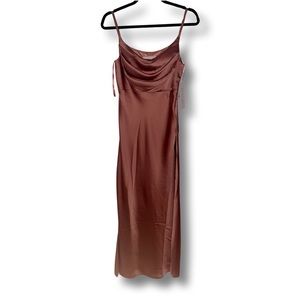 Revelry Skye Satin Dress in Desert Rose (Petite)